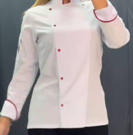 Aşçı Ceketi (Kırmızı Biyeli)